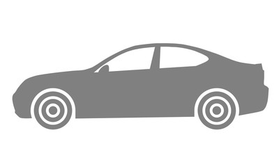 Car symbol icon - medium gray, 2d, isolated - vector