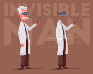 Crazy scientist. Invisible man