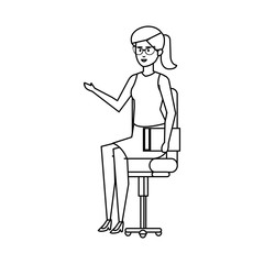 woman sitting in office chair