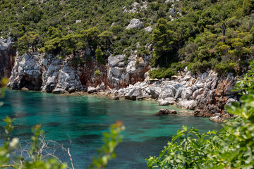 Fototapeta na wymiar Pristine bay view of a greece island.
