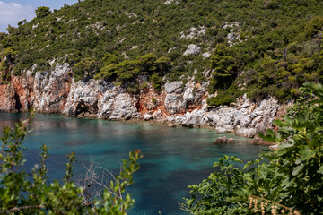 Fototapeta na wymiar Pristine bay view of a greece island.