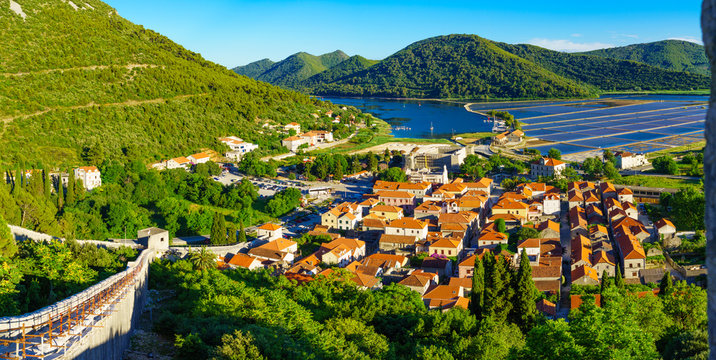 Panoramic view of Ston
