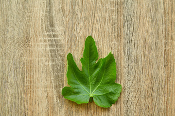 Above Fruit Fig with leaves wooden