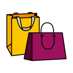 two shopping bags isolated icon