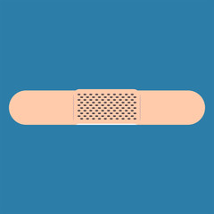 adhesive plaster flat icon style isolated on blue background.