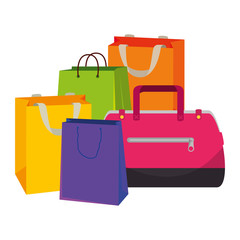 shopping bags with gym bag