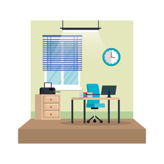 workplace office scene icon