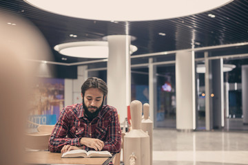 Modern man reads a book