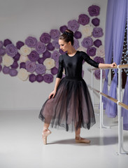 Ballerina in training hall