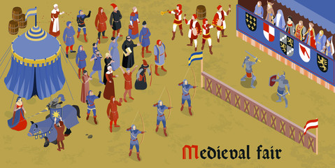 Isometric Medieval Horizontal Composition