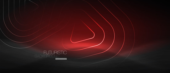 Dark black abstract background with neon colors and lines