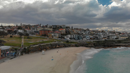 Fototapeta na wymiar Bronte Beach from helicopter, Sydney