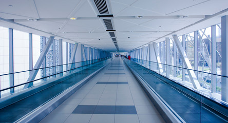 empty and modern corridor or hall in office building