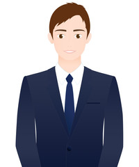 人物　ビジネスマン　証明写真　歯が見える笑顔