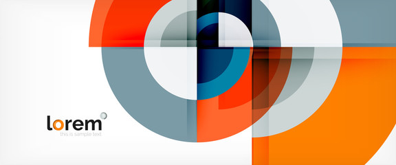 Obraz premium Modern geometric circles abstract background, colorful round shapes with shadow effects