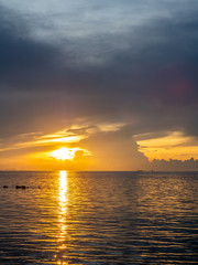 Fototapeta na wymiar Seascape view under twilight evening sky
