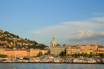 View of the embankment and part of city .Como. Italy.
