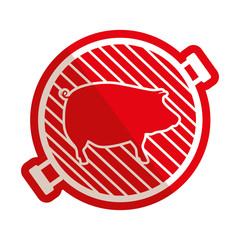 bbq grill oven with pig silhouette