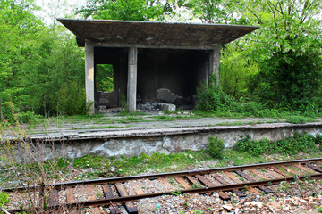 Abandoned railway platform near Kutaisi, Georgia