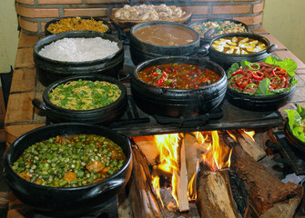 Wood stove in typical rural house in the interior of Brazil