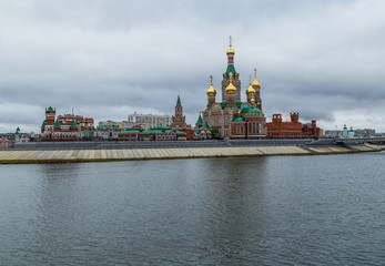 Fototapeta premium View from the embankment in the city of Yoshkar-Ola