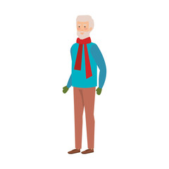 grandfather with christmas clothes