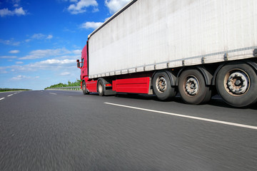Obraz na płótnie Canvas Truck transport on the road