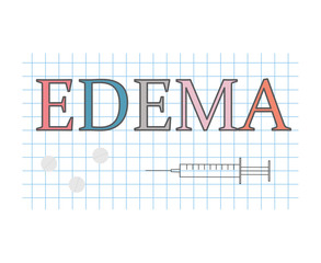edema word on checkered paper sheet- vector illustration