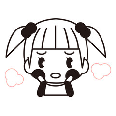 熱を出した子供　線画