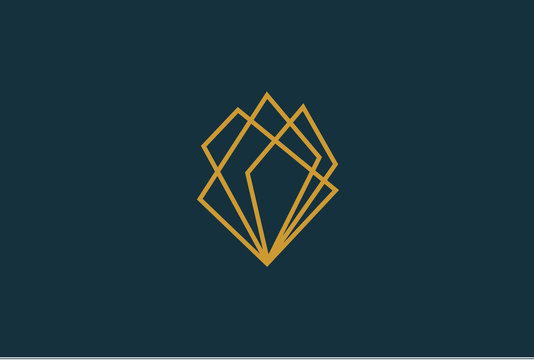Abstract line art diamond logo design inspiration