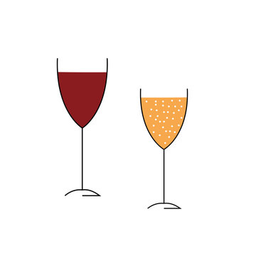 Glasses of alcohol a vector image