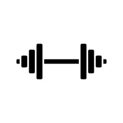 Dumbbell for gym icon , black sign design