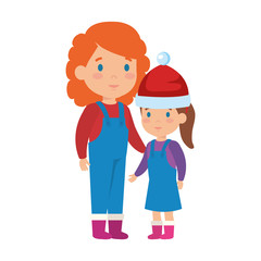 Fototapeta premium little kids with winter clothes