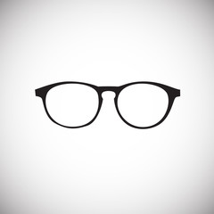 Trendy eye wear glasses on white background icon