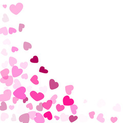 Hearts confetti flying background graphic design.