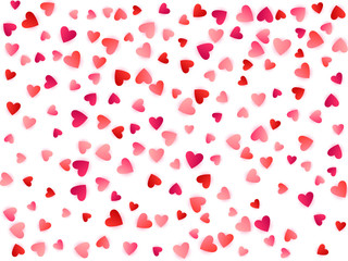 Red flying hearts bright love passion background.