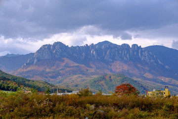 mountains in autumn in Korea
