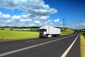 Fototapeta na wymiar Truck transport on the road 