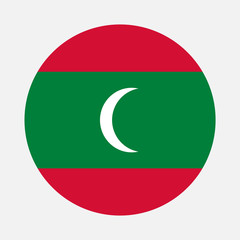 Maldives flag circle