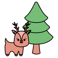 Naklejka premium Christmas deer design