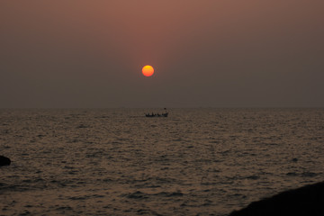 sunset on the sea