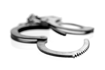 Handcuffs isolated on a  white background.
