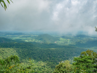 Beautiful View on the way to the top of Khao Luang mountain in Ramkhamhaeng National Park,Sukhothai province Thailand