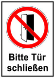 "ws2 WarnSign - Schild - Bitte Türe schliessen - A2 A3 A4 ...