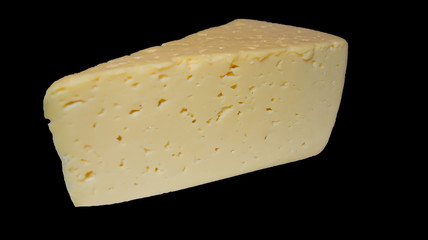 piece of cheese on white background