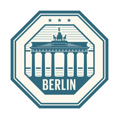 Stamp with Brandenburg gate, Berlin