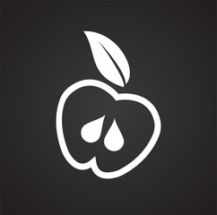 Apple on black background icon