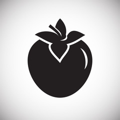 Persimmon on white background icon