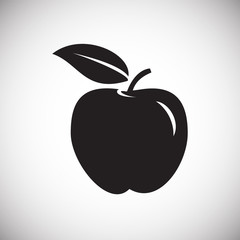 Apple on white background icon
