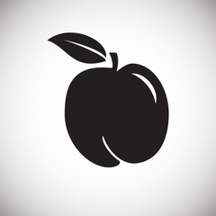 Peach on white background icon